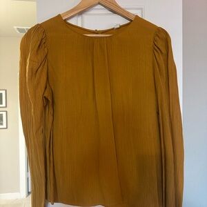 Mango Mustard Blouse with Long Sleeves